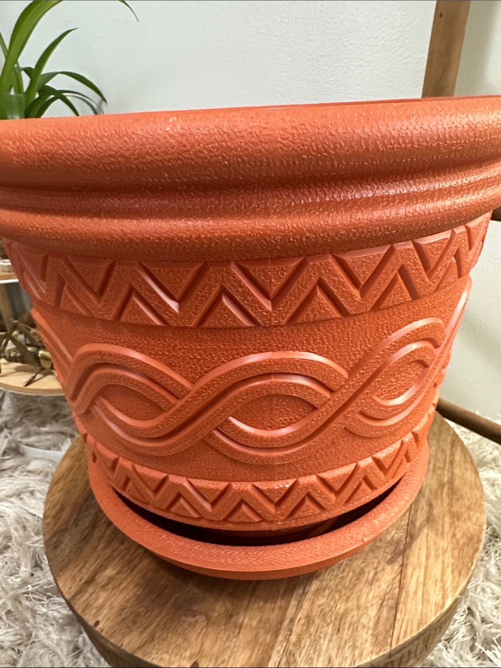 Vintage LAWNWARE TWO•IN•ONE Plastic Planter Reversible Saucer Terracotta Tone - Picture 12 of 17